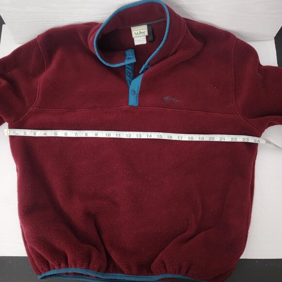Vintage LL Bean Women's Pullover Maroon Fleece Size XL - Picture 6 of 9